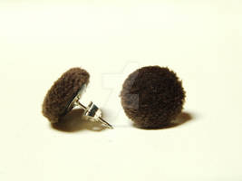 Brown Funny Furry Earrings