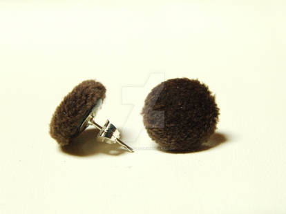 Brown Funny Furry Earrings