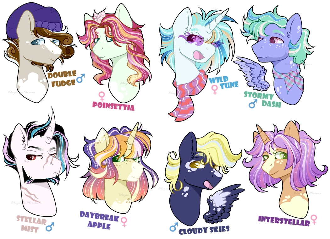 Mlp Head Types 2/8 OPEN MLP Next Gen Adopts : Headshot Designs by Blazenly-Obvious on ...
