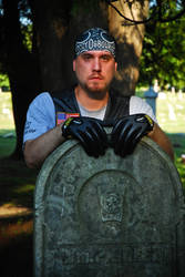 Me in front of a gravestone