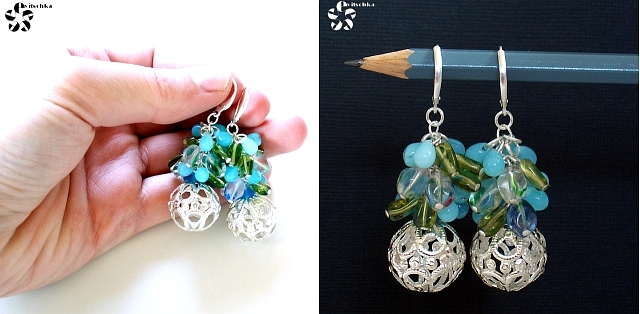 Blue-green earrings