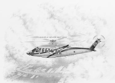 S-76 Helicopter Aviation Art