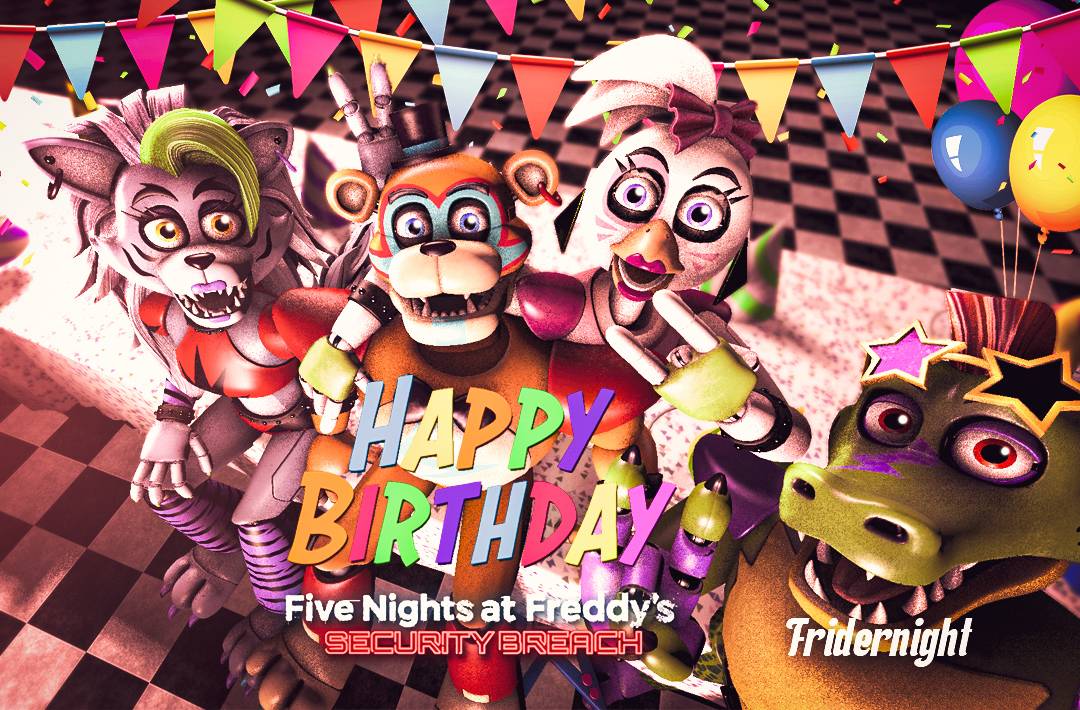 FNAF Anniversary Birthday Poster - Fanmade by samlovezmath on