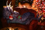 Chlling by the fireplace | YCH finished by Pilami42