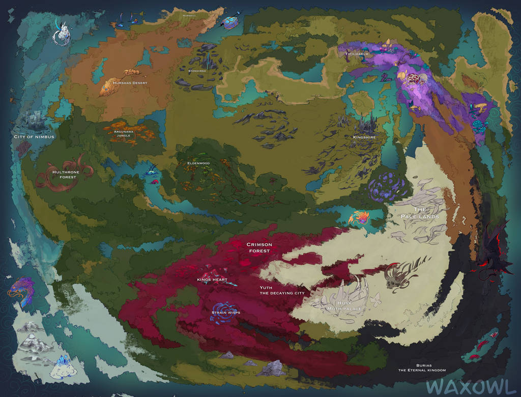 Tales of Eldenwood - world map by Waxowl on DeviantArt