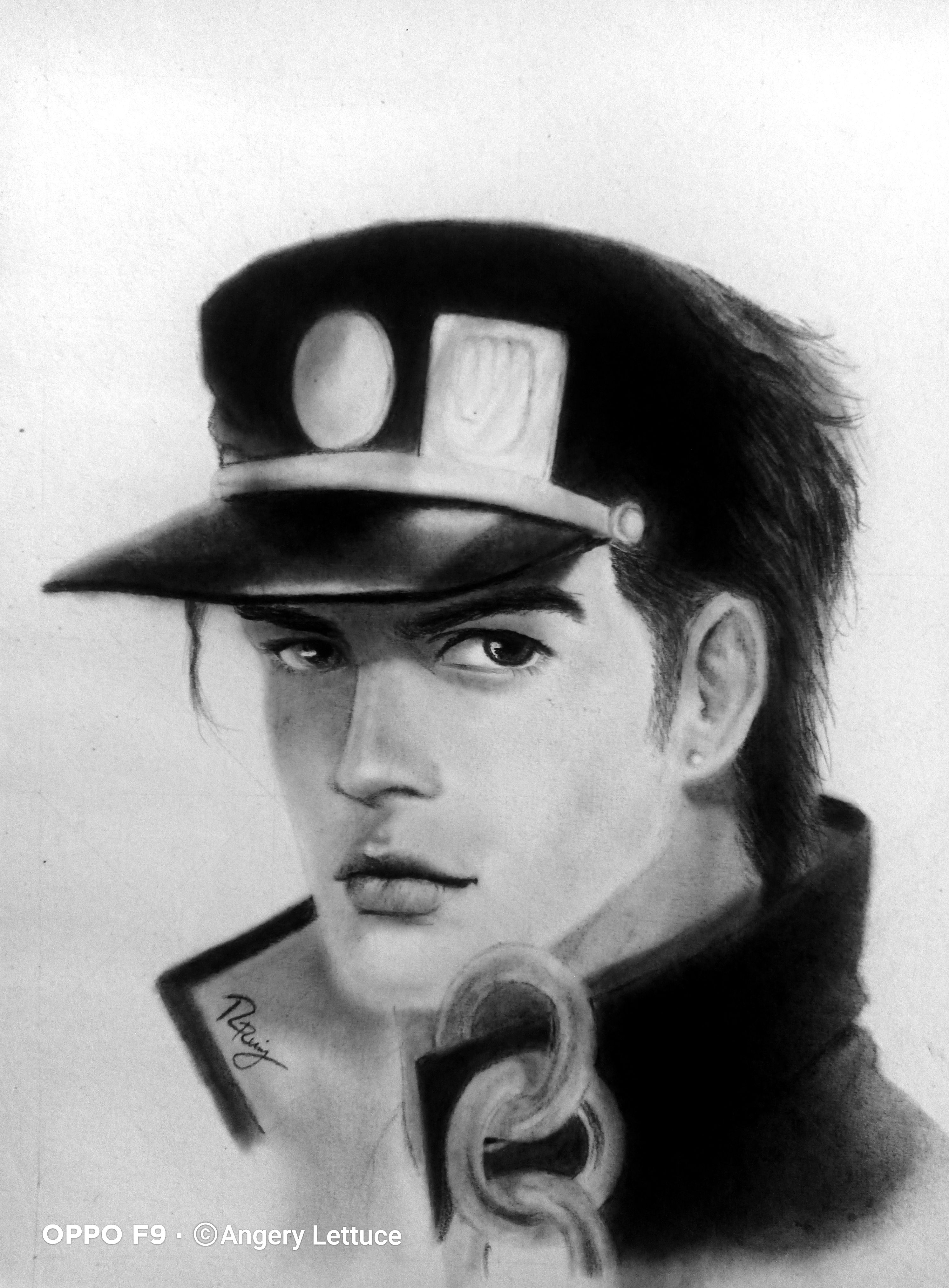 Realistic illustration of jotaro kujo