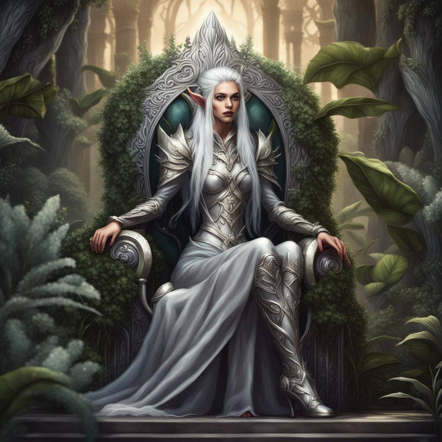 Elf Queen on her throne by PhantomCreep138 on DeviantArt