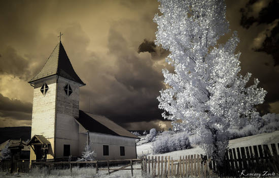 wooden church - infrared