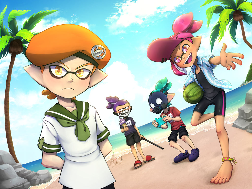 Splatoon Sea Deviantart Splatoon - S4 Beach Day by HayaMika on DeviantArt