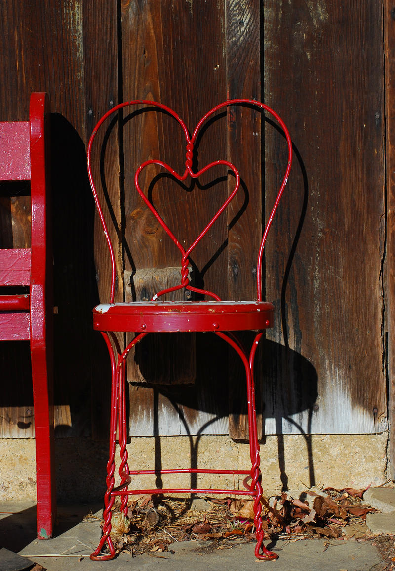 red heart chair