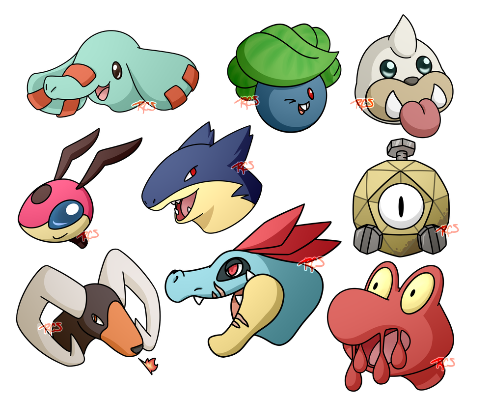 Pointed Pokemon Pokemon Headshots by RedCatStudioArt on DeviantArt