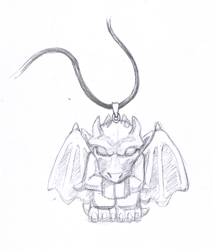 Gargoyle Pendant Sketch