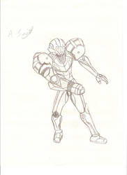 Pencil version of Samus Aran