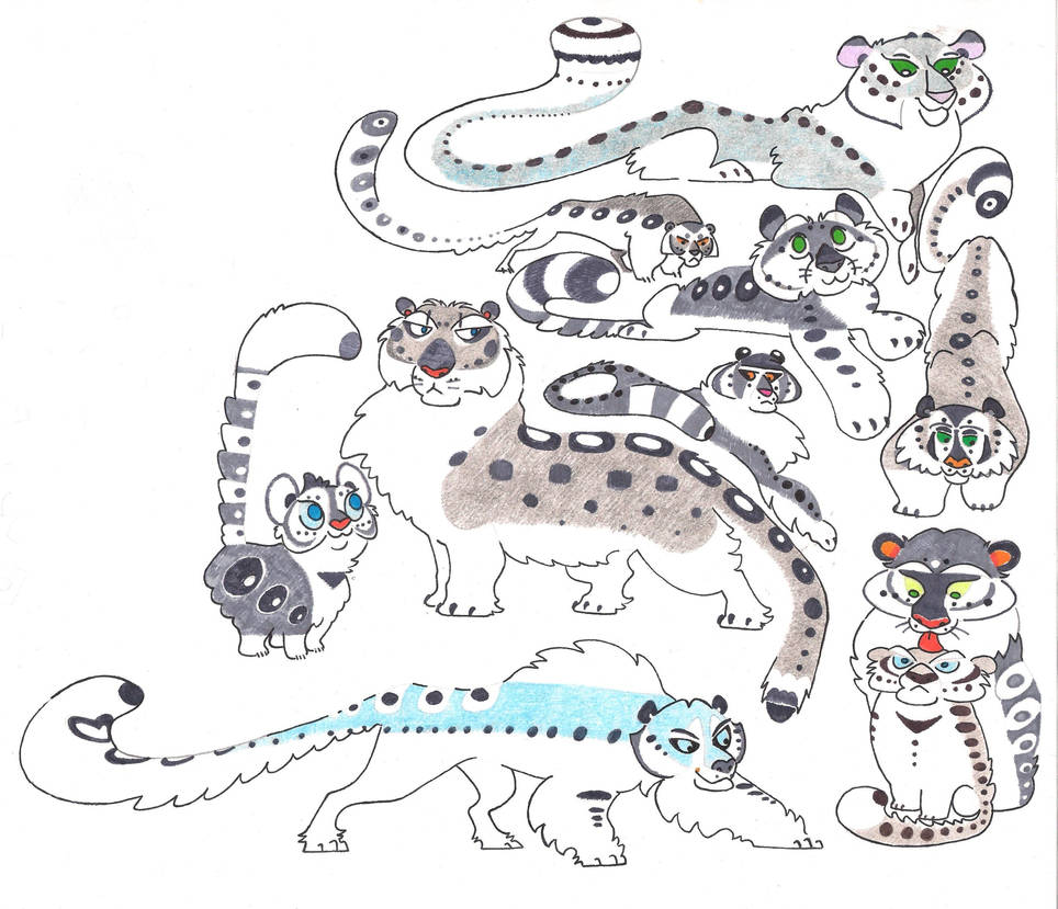 Snowy Leopards by Dead-Raccoons on DeviantArt
