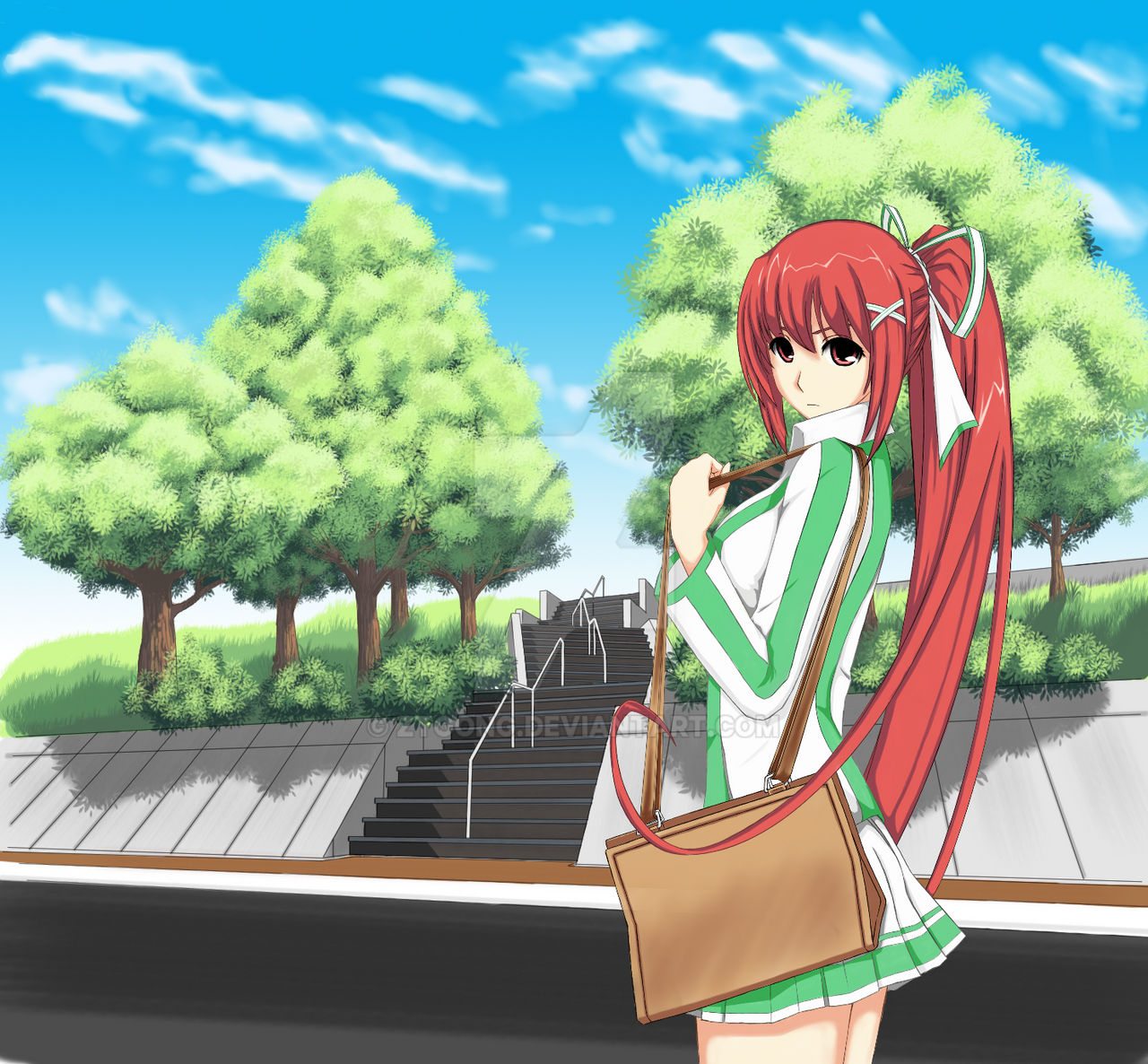 Anime girl Lucia With Background by ztgong on DeviantArt