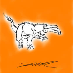 Baryonyx Dinosaur Digital Sketch