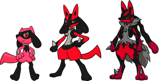 Art] I made 3 alt shiny Lucario, my favorite fighting pokemon