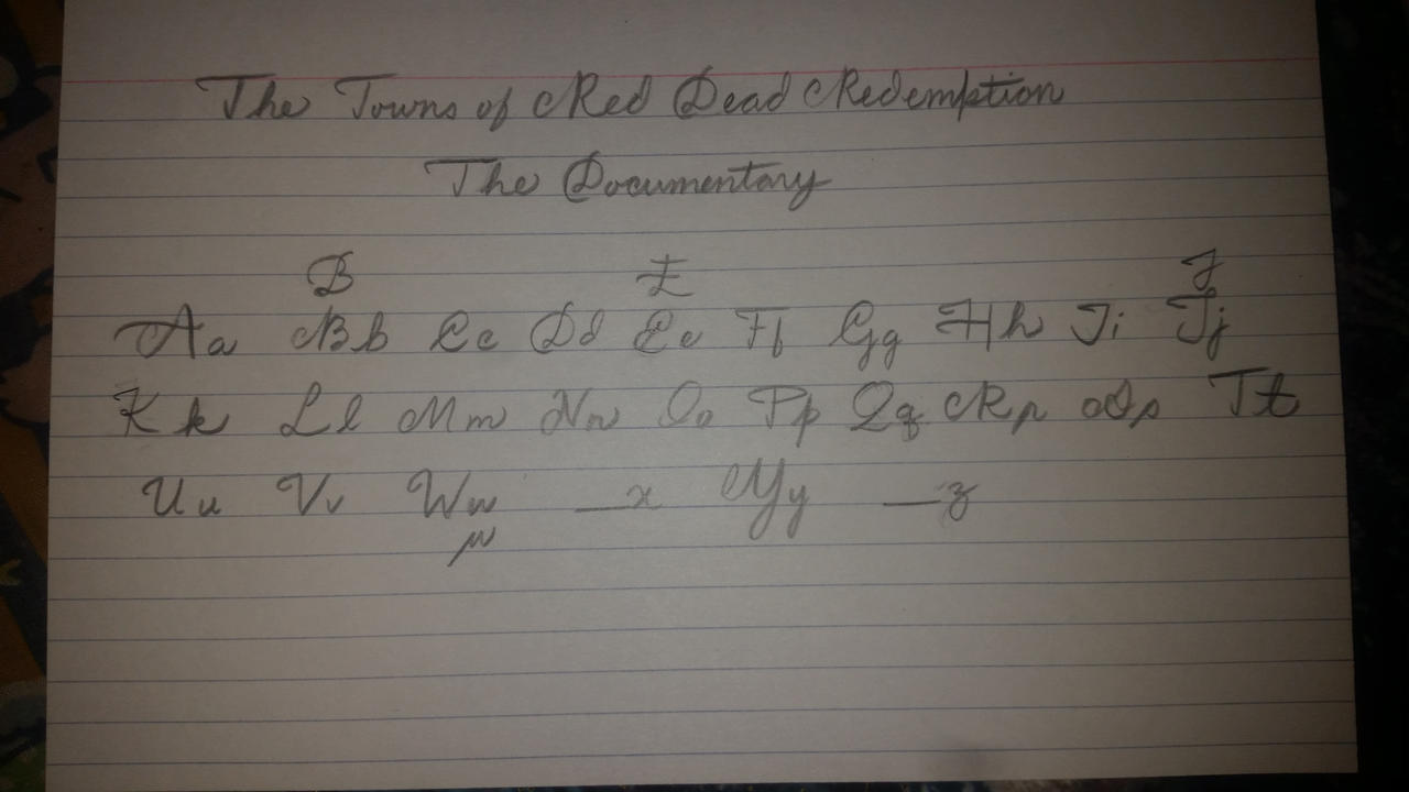 Arthur's Handwriting in RDR2 by JaneValentine007 on DeviantArt