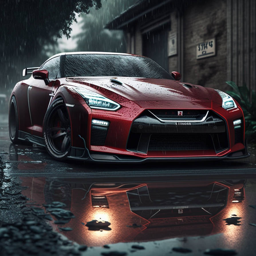 GTR R35 In The Rain by WLDYart on DeviantArt