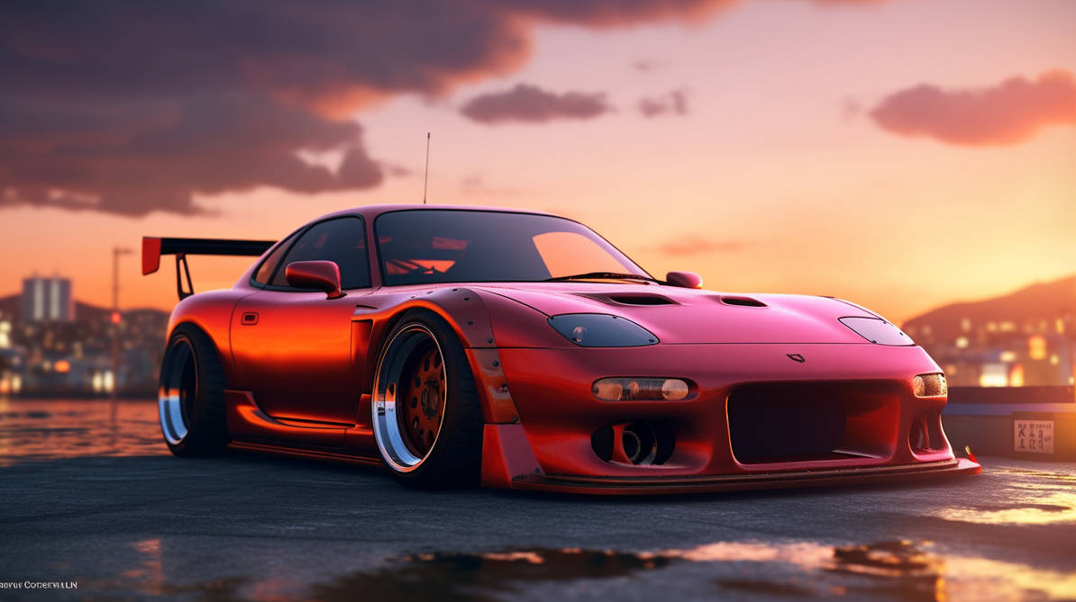 Widebody Mazda RX7 in Japan During Sunset by WLDYart on DeviantArt