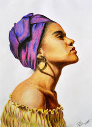 African Woman drawing