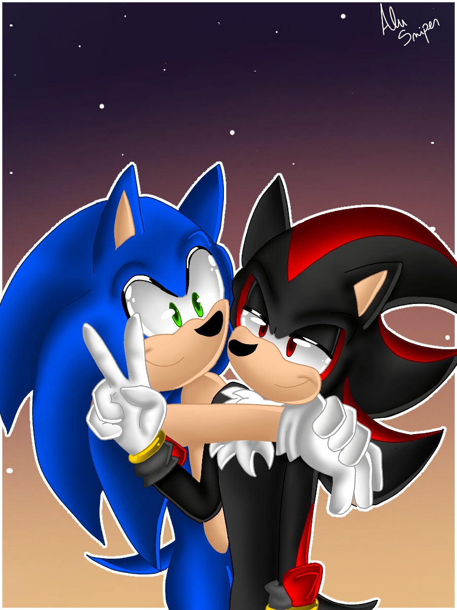 SONIC KISSING SHADOW!! - Sonic & Shadow Visit DEVIANTART!? 