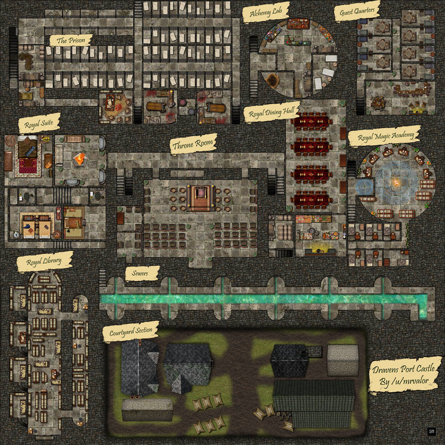 Battle-Map-Template-Castle-Rooms-2 by mrvalor2017 on DeviantArt