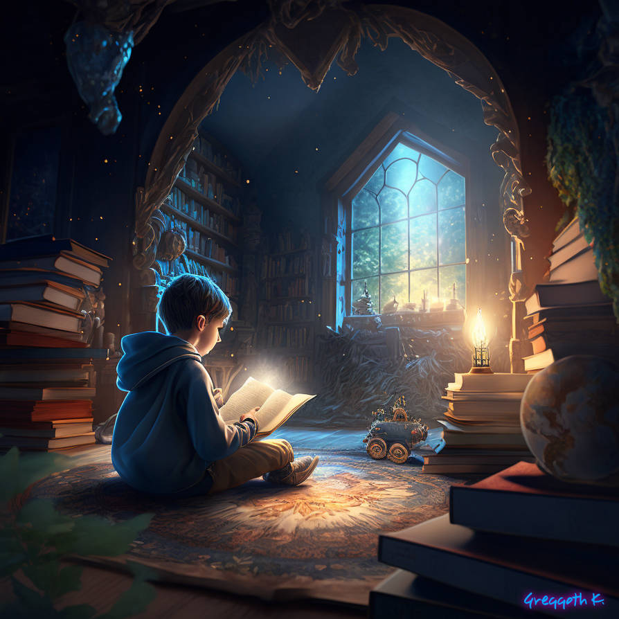 Book Deviantart A Boy and his Book by Greggoth on DeviantArt