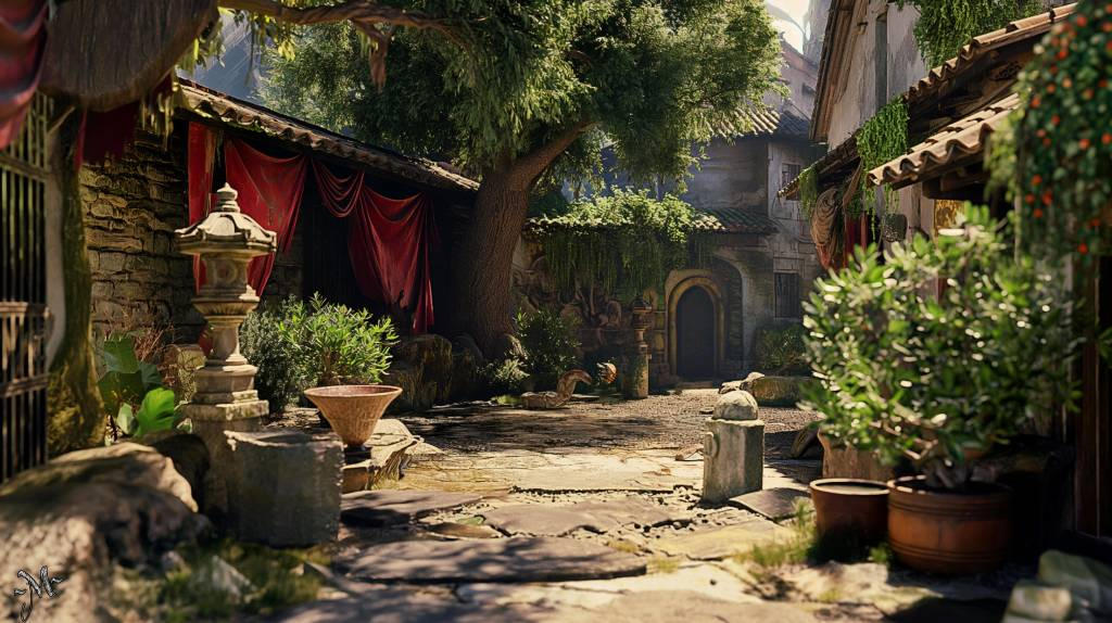 Bioreconstruct Animation Courtyard Courtyard by ArtbyMorganCMorgan on DeviantArt