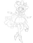 Pumpkin Witch Lineart FREE by PositiveWasabi