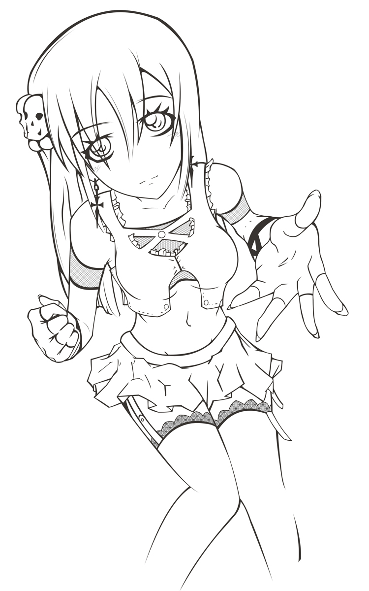 Gothic Girl Unnamed - Lineart