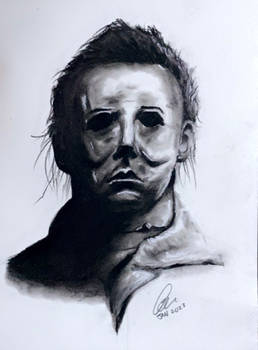 Horror Charcoal Drawing Michael Myers