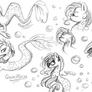 Seaponies and mermares sketches