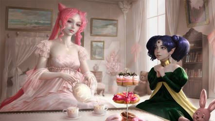 Chibiusa y Nehie by Hunnby by Gwarriorfanfic