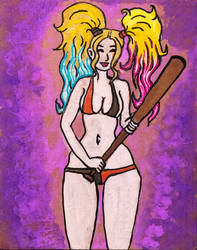 Harley Quinn Cardboard Watercolor 2.23.24