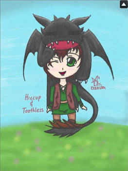 Hiccup and Toothless chibi