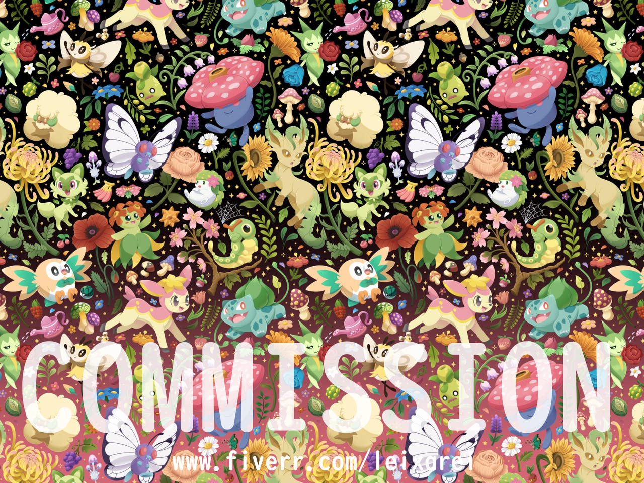 Grass and Bug Pokemon Seamless Pattern :) by shioreiart on DeviantArt