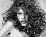 Playful curls - Pencil drawing by Regius