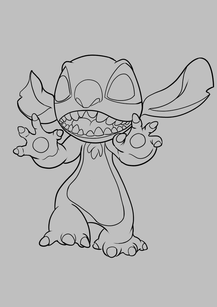 Stitch en lineas - Line art by Chrnokun on DeviantArt