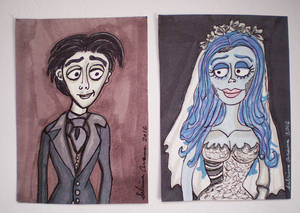 Corpse Bride Victor and Emily ATCs 3.22.16