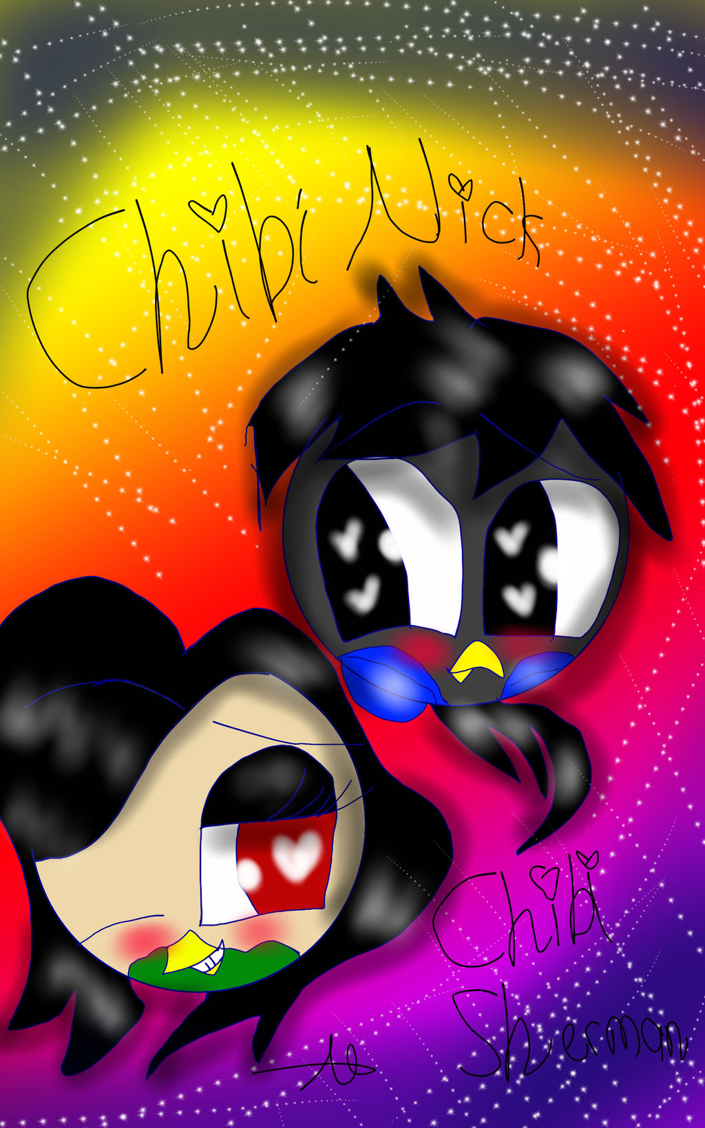 gift chibi nick and chibi sherman