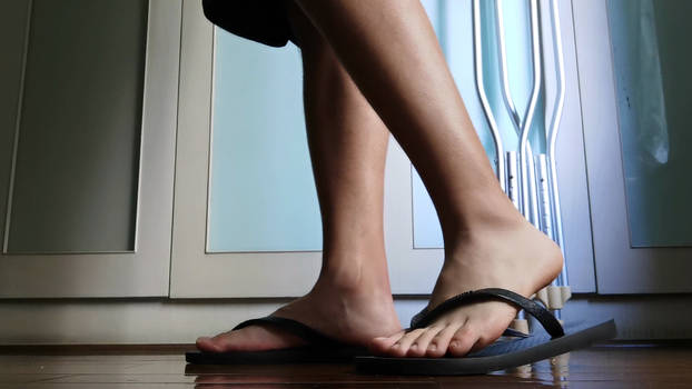 Feet Asian Woman Colorful Flip-flops Close Stock Photo 632779004