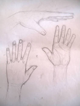 Random drawing of hands