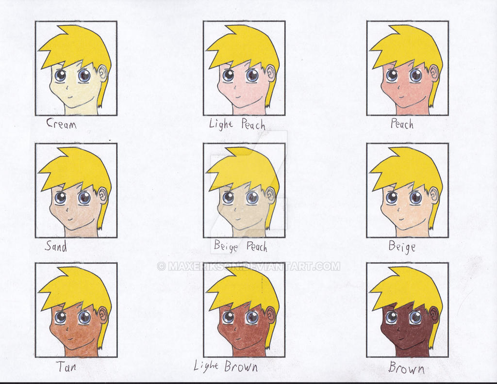 Face Color Reference Skin Color Reference by MaxErikson on DeviantArt