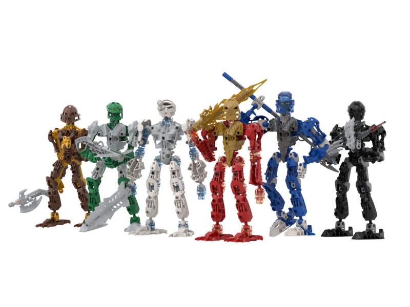 Toa inika (with original masks) by TestedSpider592 on DeviantArt