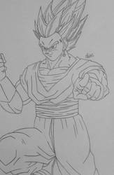 Super Saiyan 2 Vegito Line art by Conzibar