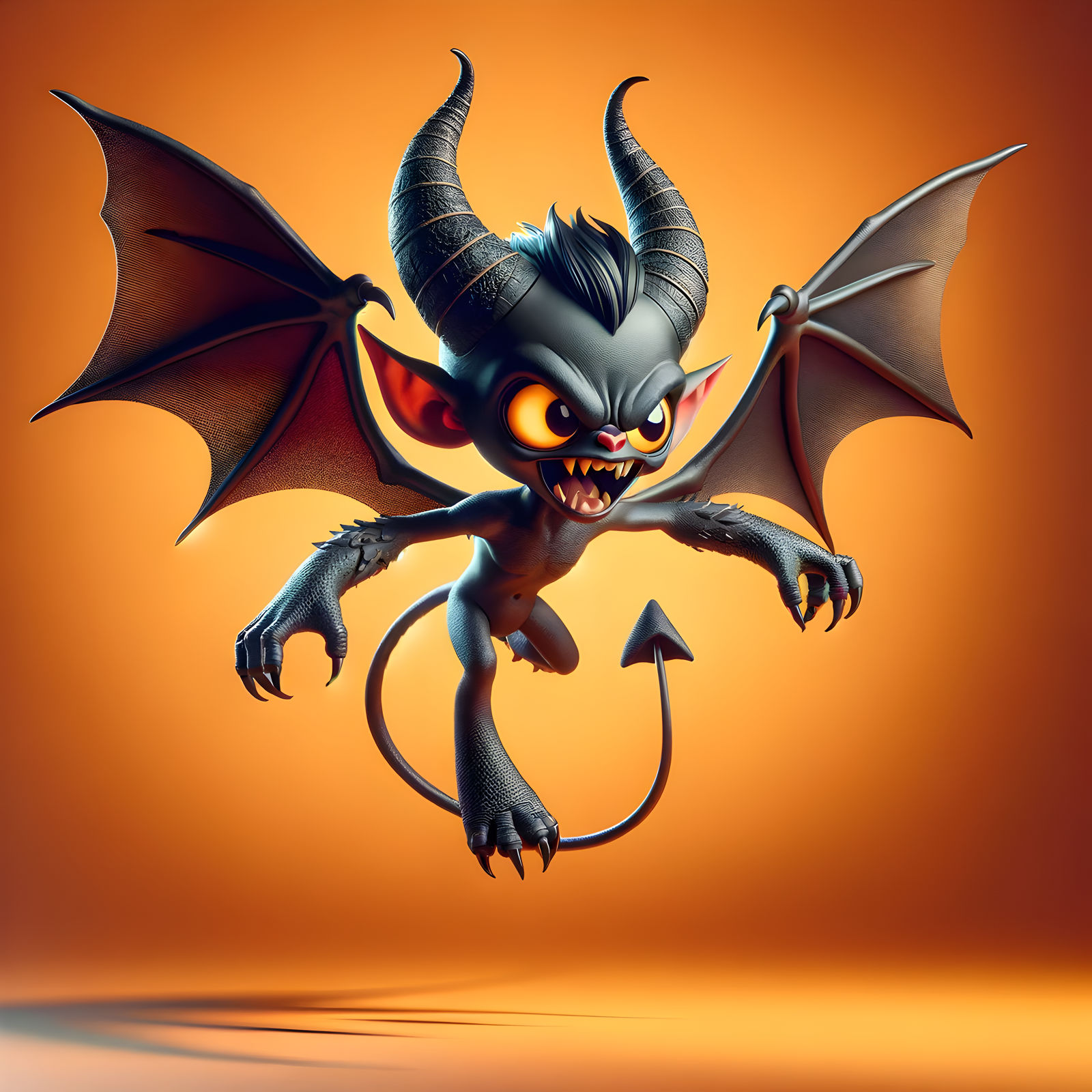Evil Imp Art Sinister Red Devil Character Design Evil Grinning Artwork