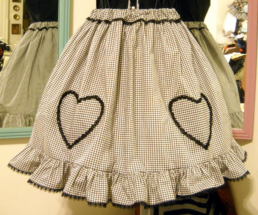 Gingham Heart Applique Skirt