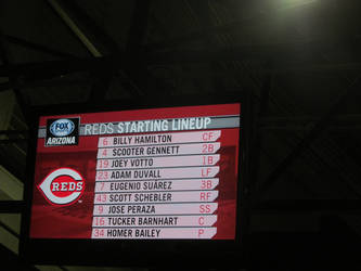 Reds Lineups vs. D-Backs 2017.