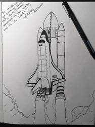 Inktober Day 1 - Space Shuttle